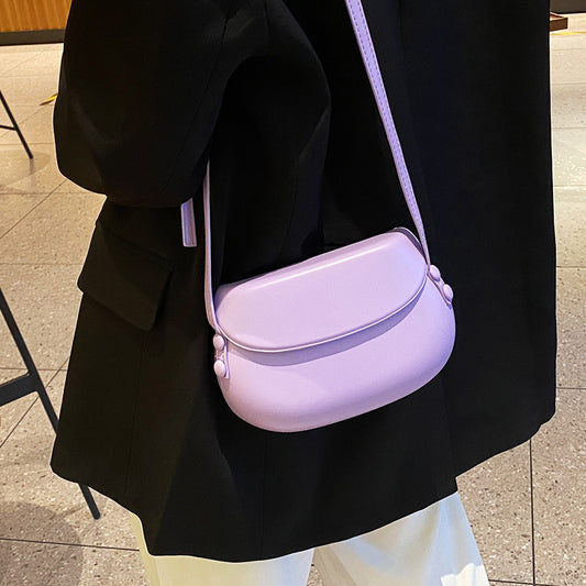 Candy Color Cute Shell Bag Ins Fashion Saddle Bags Women Shoulder Messenger Bag